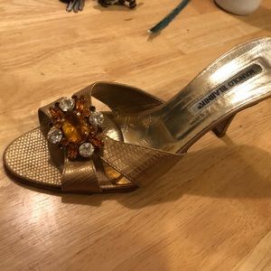 Crystal Manolo Blahniks mint